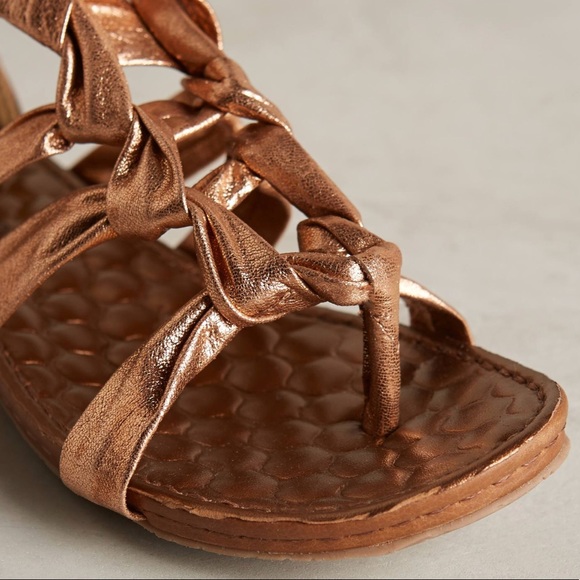 Anthropologie Shoes | Goddess Gold Knotted Distressed Leather Sandals | Poshmark